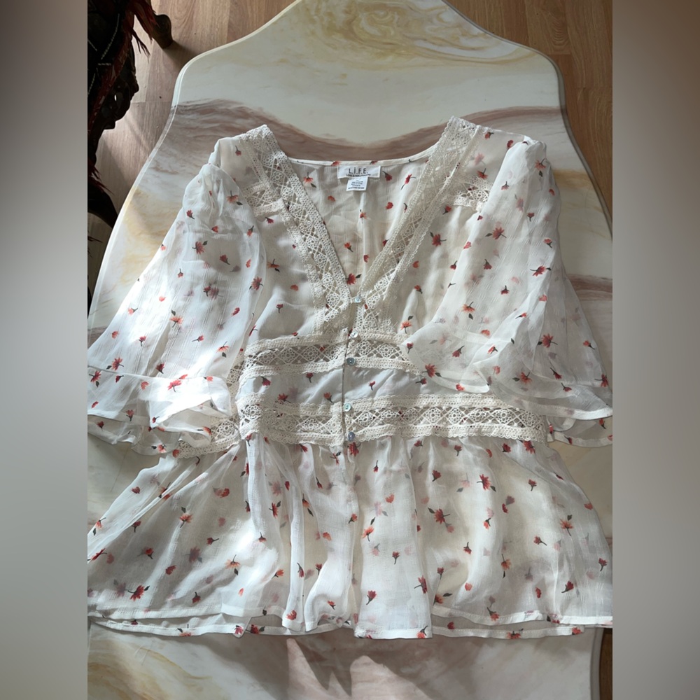 White floral top